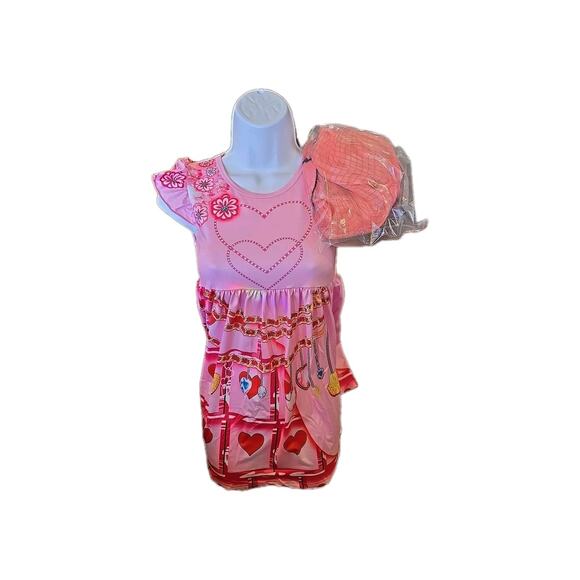 New Bridget Pink Princess Dress With PINK WIG Uniform Set Costume NEW Size 9/10 - Picture 4 of 5